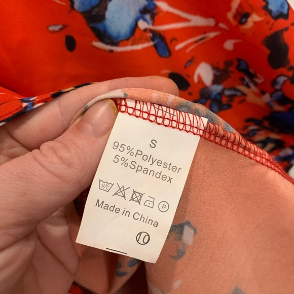 Tie Front Tops 3/4 Sleeve Loose V-Neck Blouse - Picture 10 of 10